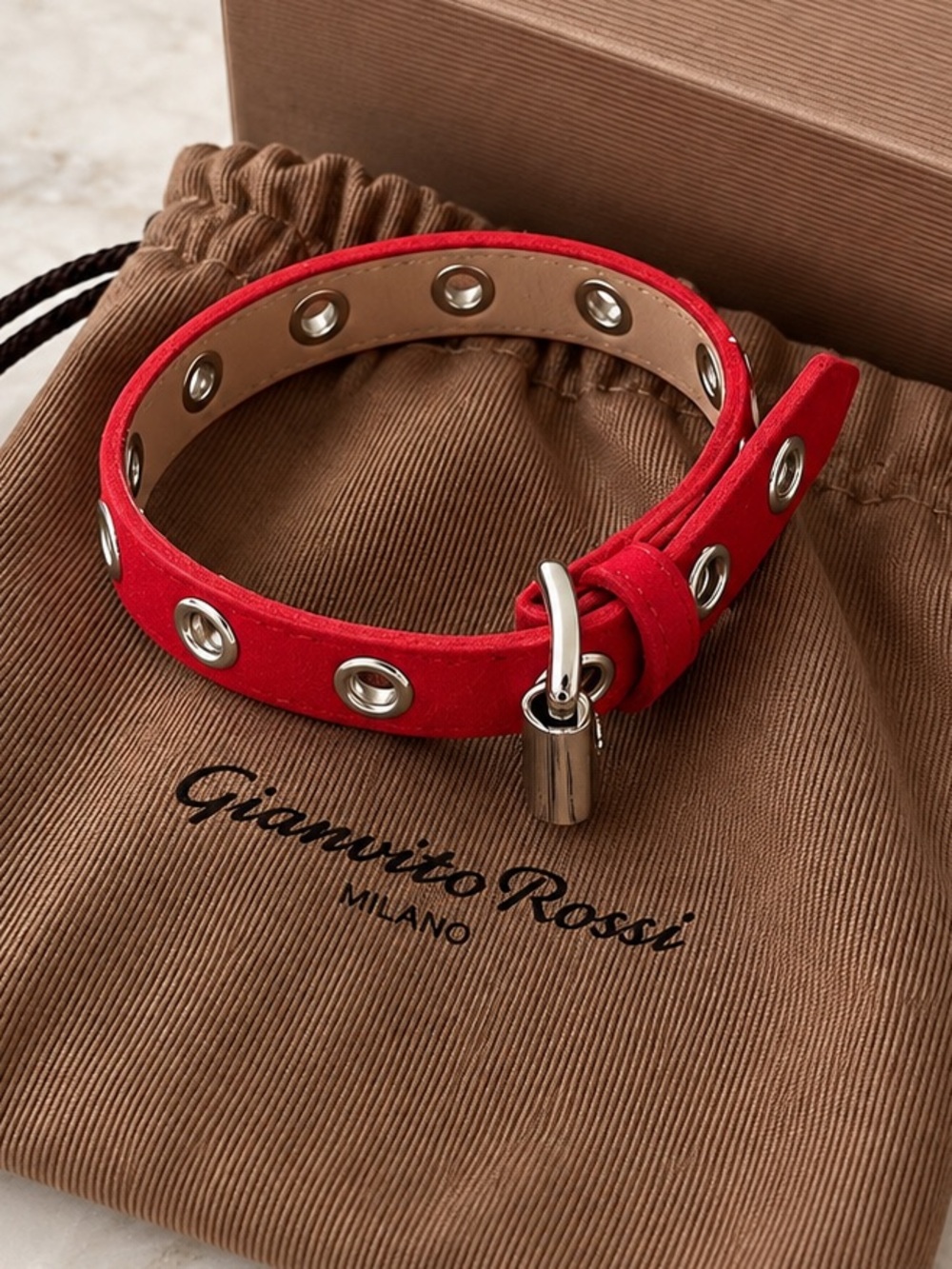 Gianvito Rossi belt satin bracelet in red